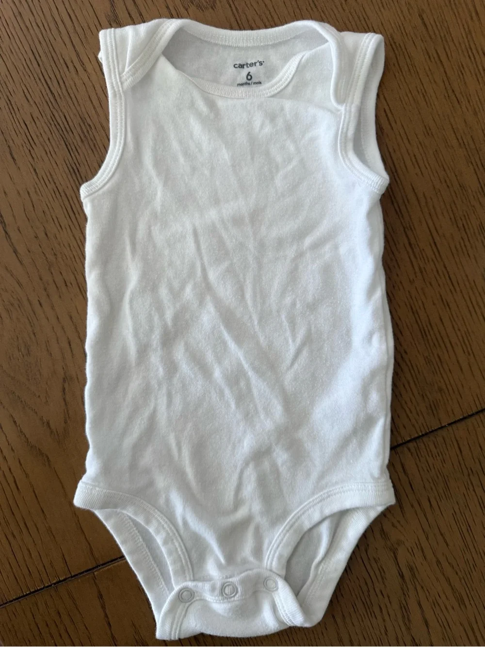 Carter's White Sleeveless Cotton Baby Bodysuit